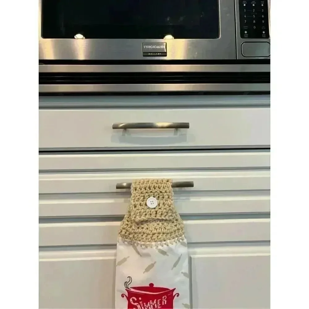 Crochet Top Kitchen Towel- Simmer down and just roll with it